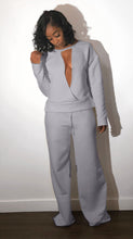 FRENCH TERRY PLUNGE SWEATSHIRT SET