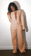 FRENCH TERRY PLUNGE SWEATSHIRT SET