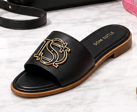 Black Monogram Sandal