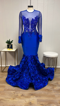 Customizable Royal Rhinestone Royal Blue Gown