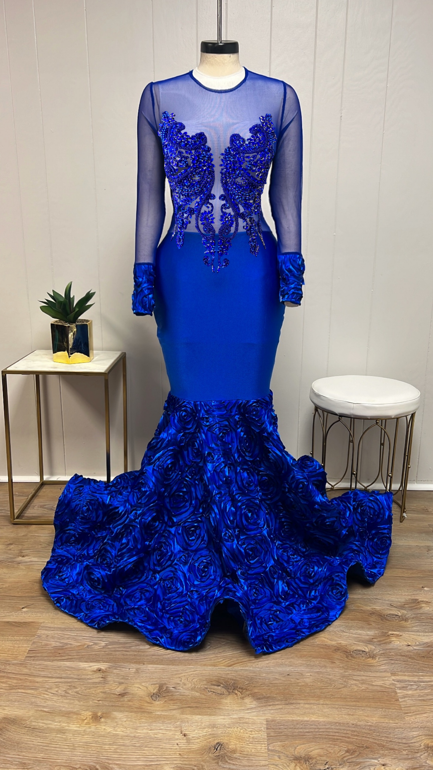 Customizable Royal Rhinestone Royal Blue Gown Customizable Royal Rhinestone Royal Blue Gown