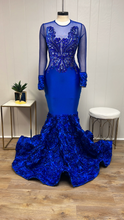 Customizable Royal Rhinestone Royal Blue Gown