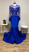 Customizable Royal Rhinestone Royal Blue Gown